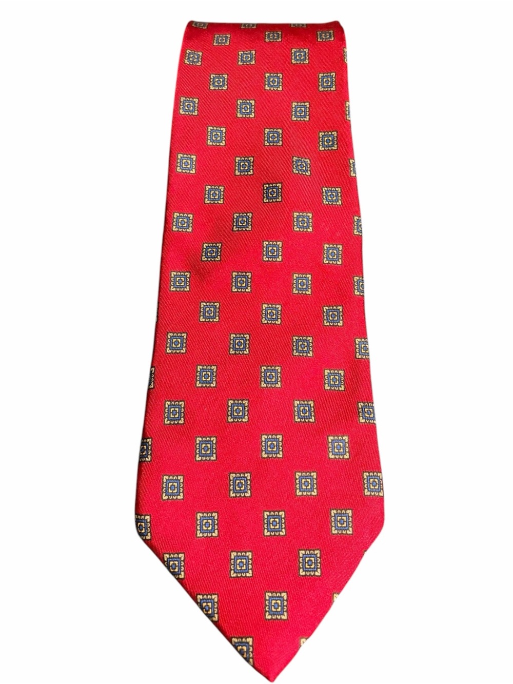 ROOSTER Vintage Classic Red Medallion Silk Tie